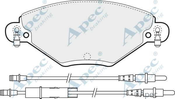 APEC BRAKING stabdžių trinkelių rinkinys, diskinis stabdys PAD1259